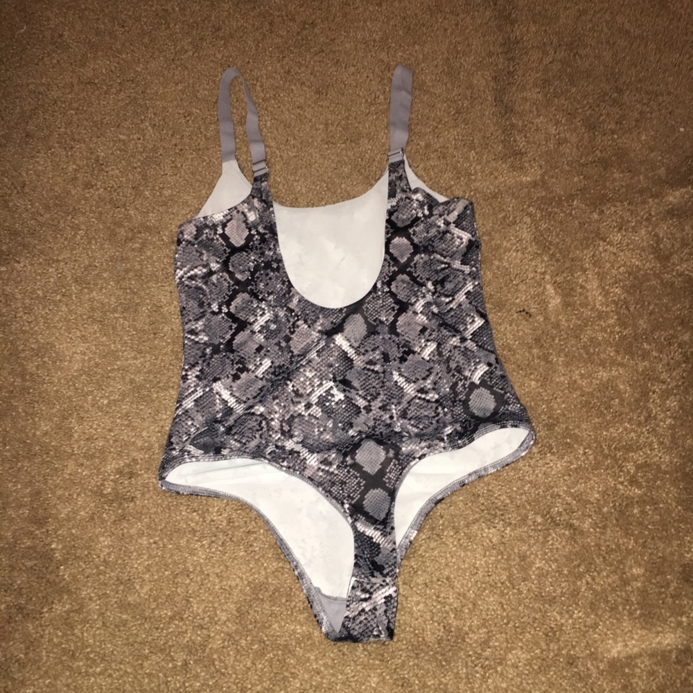 Snake skin silver bodysuit
